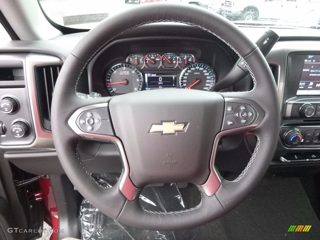 2017 Chevrolet Silverado 1500 LT Double Cab 4x4 Jet Black Steering Wheel Photo #116974996