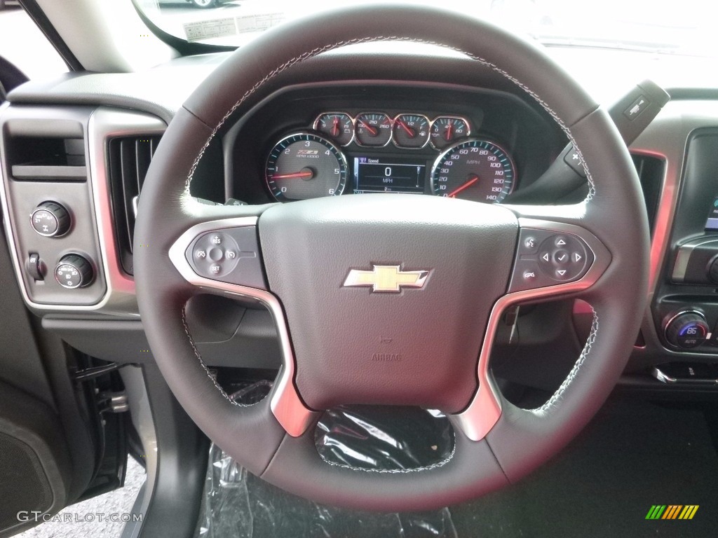 2017 Chevrolet Silverado 1500 LT Double Cab 4x4 Jet Black Steering Wheel Photo #116975320