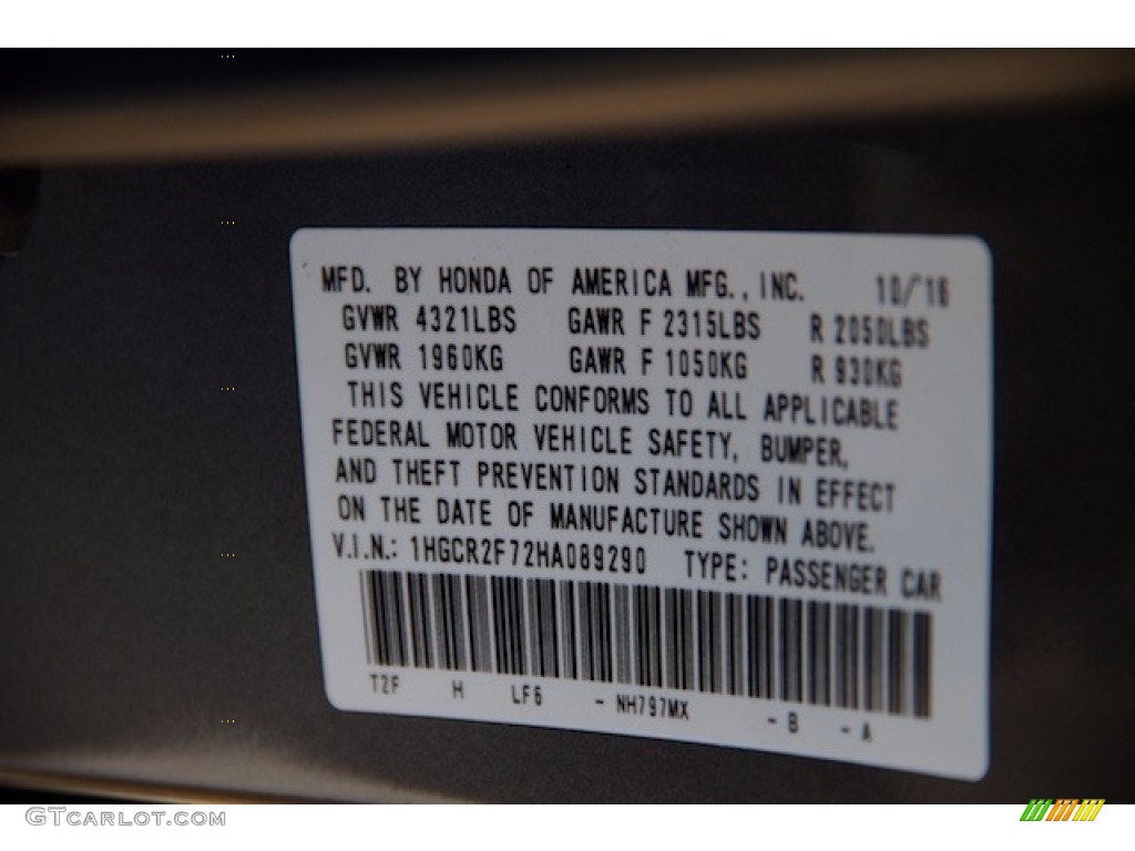 2017 Accord EX Sedan - Modern Steel Metallic / Gray photo #19
