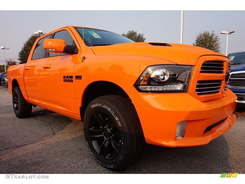 Ignition Orange 2017 Ram 1500 Sport Crew Cab 4x4 Exterior Photo #116994551