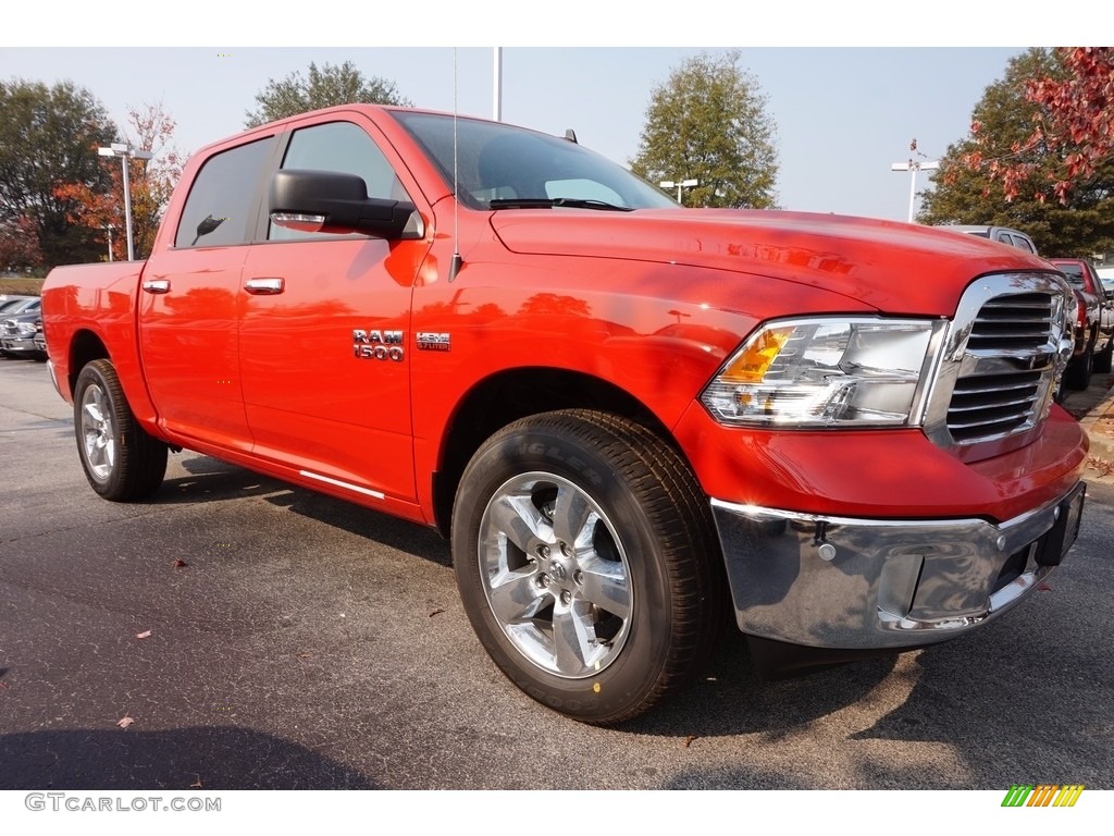 2017 1500 Big Horn Crew Cab - Flame Red / Black/Diesel Gray photo #4