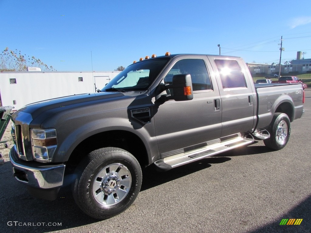 2008 F250 Super Duty XLT Crew Cab 4x4 - Dark Shadow Grey Metallic / Medium Stone photo #6