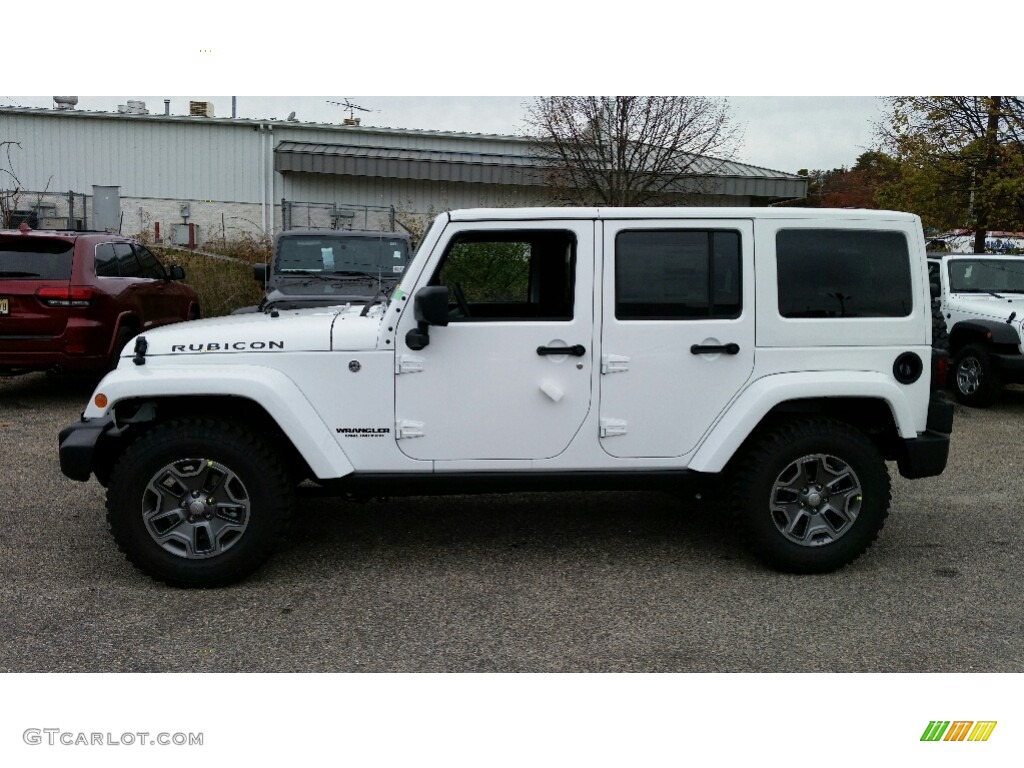 2017 Wrangler Unlimited Rubicon 4x4 - Bright White / Black photo #8