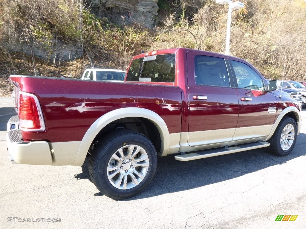 2017 1500 Laramie Longhorn Crew Cab 4x4 - Delmonico Red Pearl / Canyon Brown/Light Frost Beige photo #4