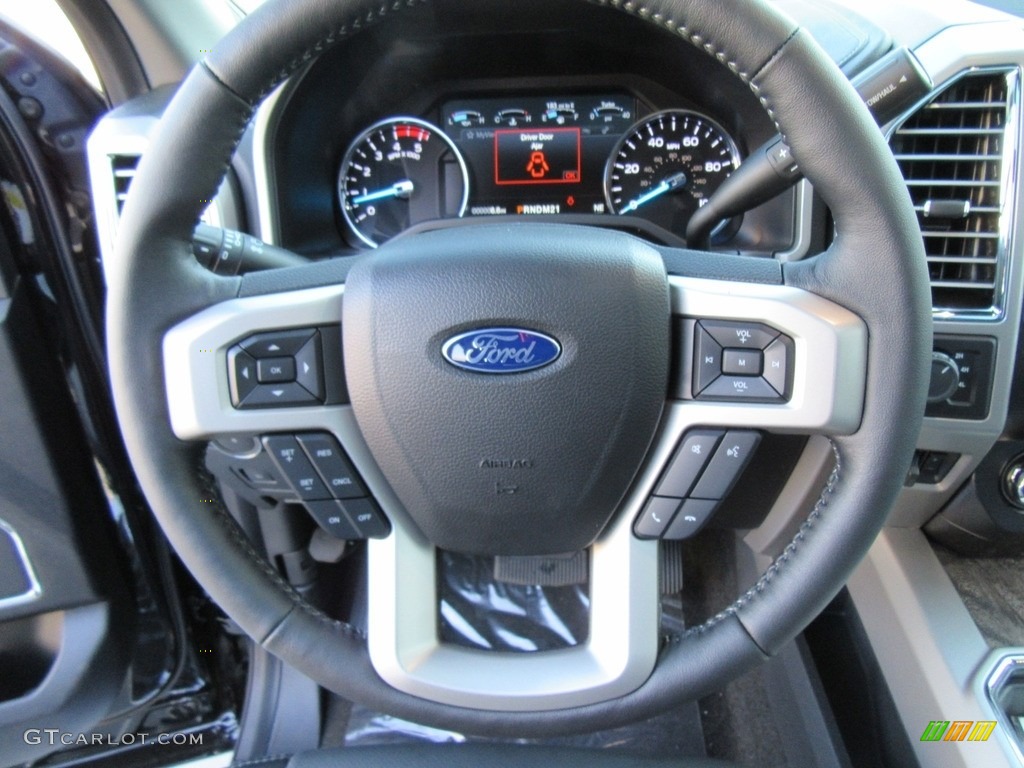 2017 Ford F250 Super Duty Lariat Crew Cab 4x4 Black Steering Wheel Photo #117013829