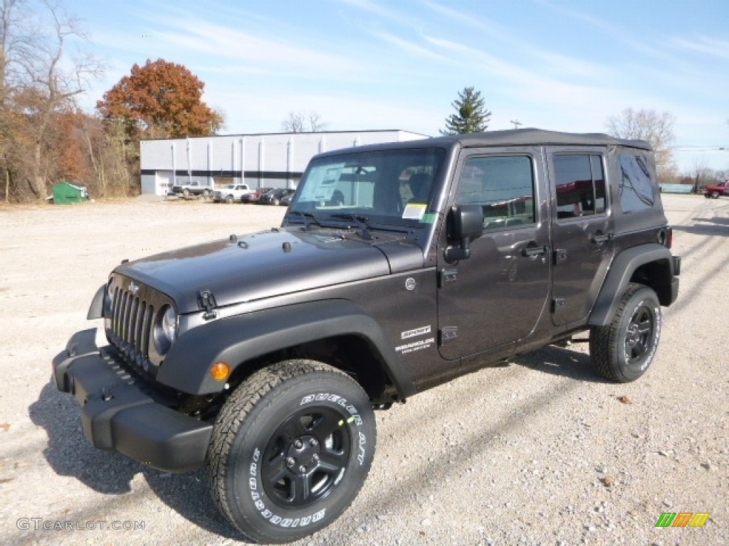 2017 Wrangler Unlimited Sport 4x4 - Granite Crystal Metallic / Black photo #1