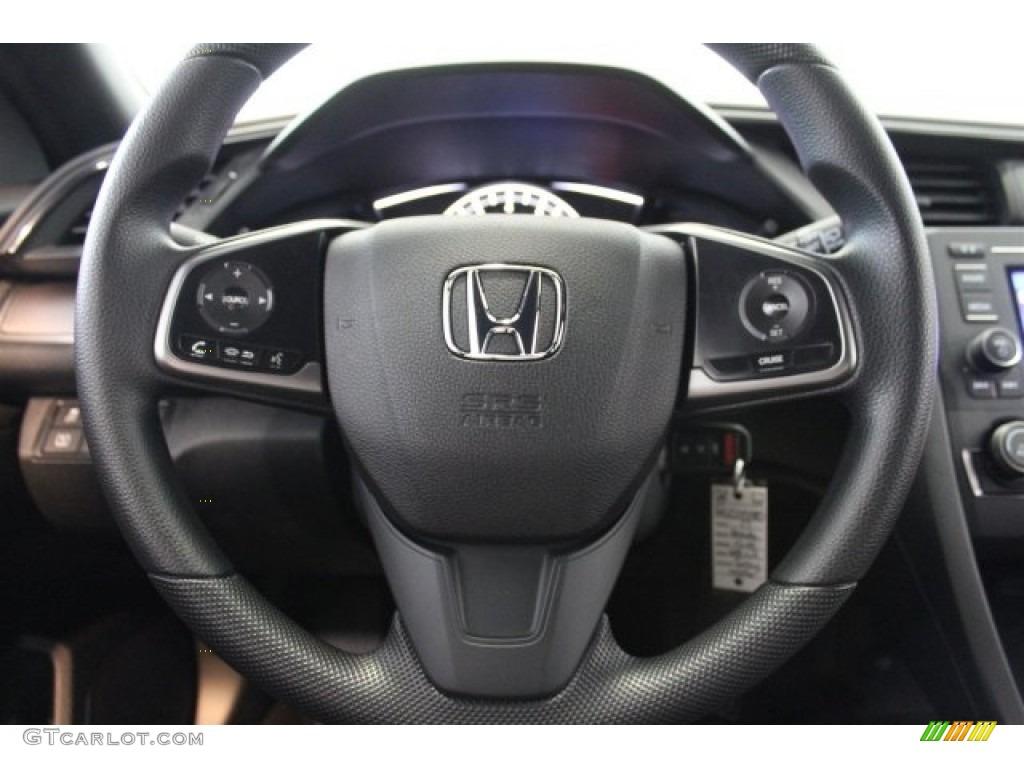 2017 Honda Civic LX Hatchback Black Steering Wheel Photo #117022418