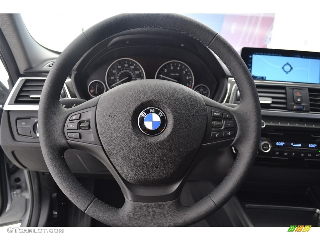 2017 3 Series 320i Sedan - Glacier Silver Metallic / Black photo #15