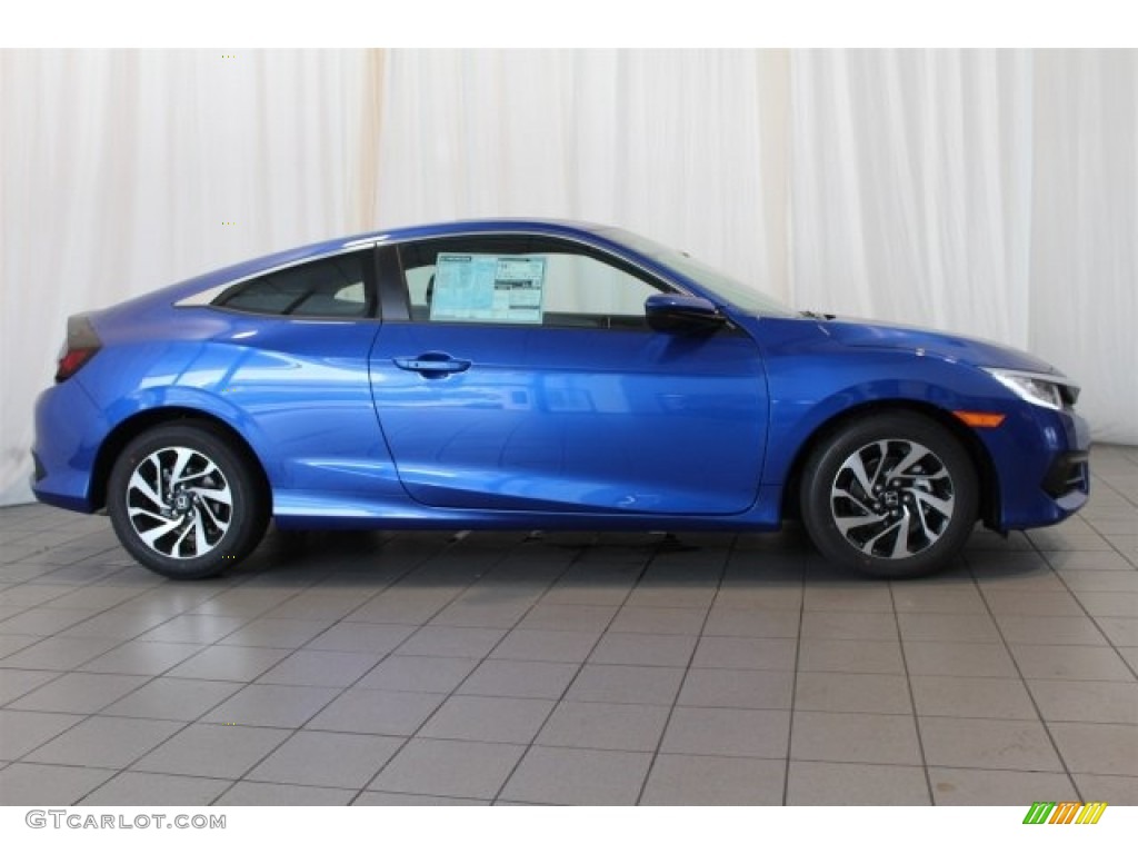 2017 Civic LX-P Coupe - Aegean Blue Metallic / Black/Gray photo #3