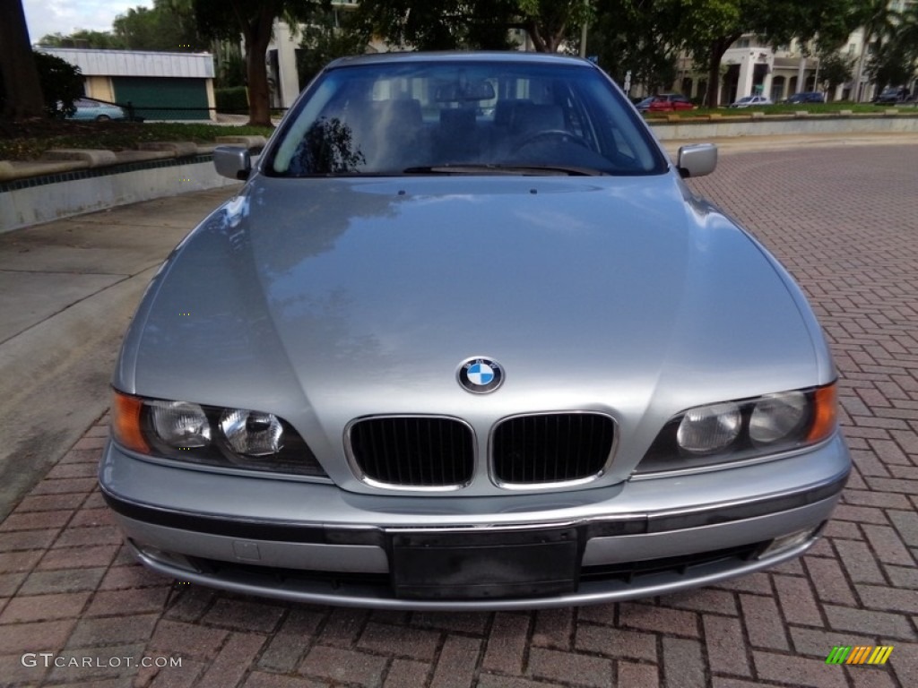 1998 5 Series 528i Sedan - Arctic Silver Metallic / Grey photo #13