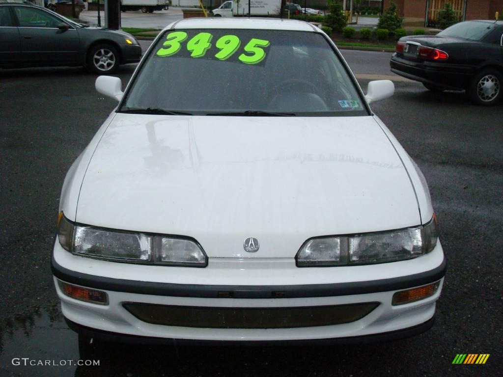 1993 Integra LS Sedan - Frost White / Blue photo #2