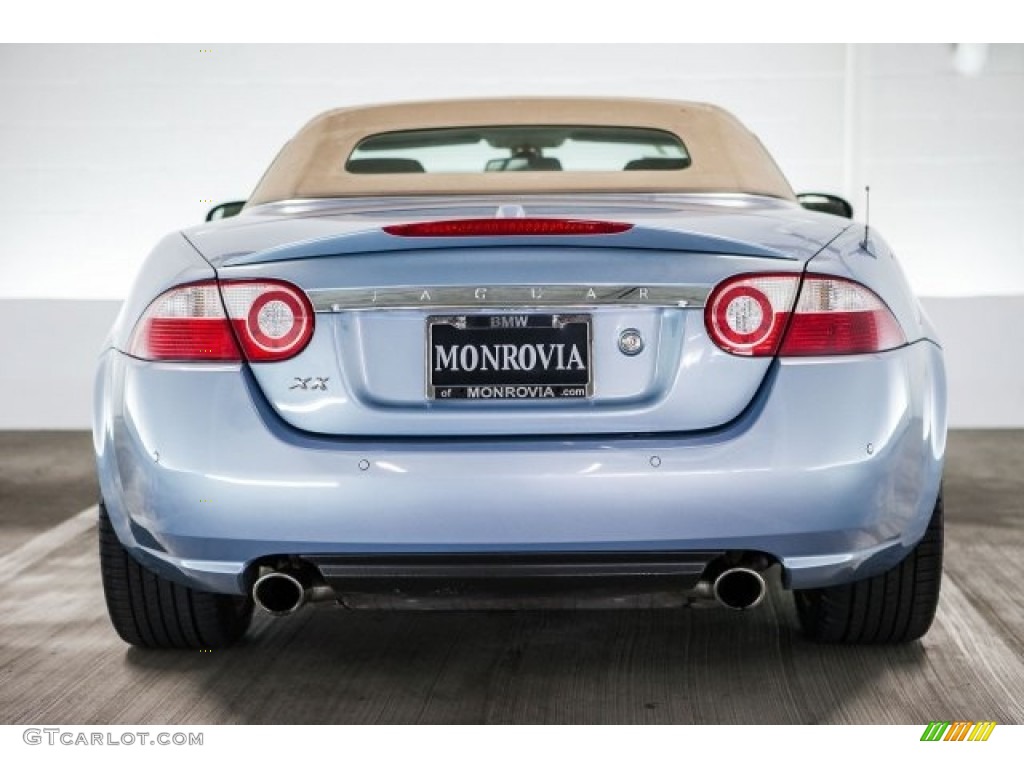 2007 XK XK8 Convertible - Frost Blue Metallic / Caramel photo #3