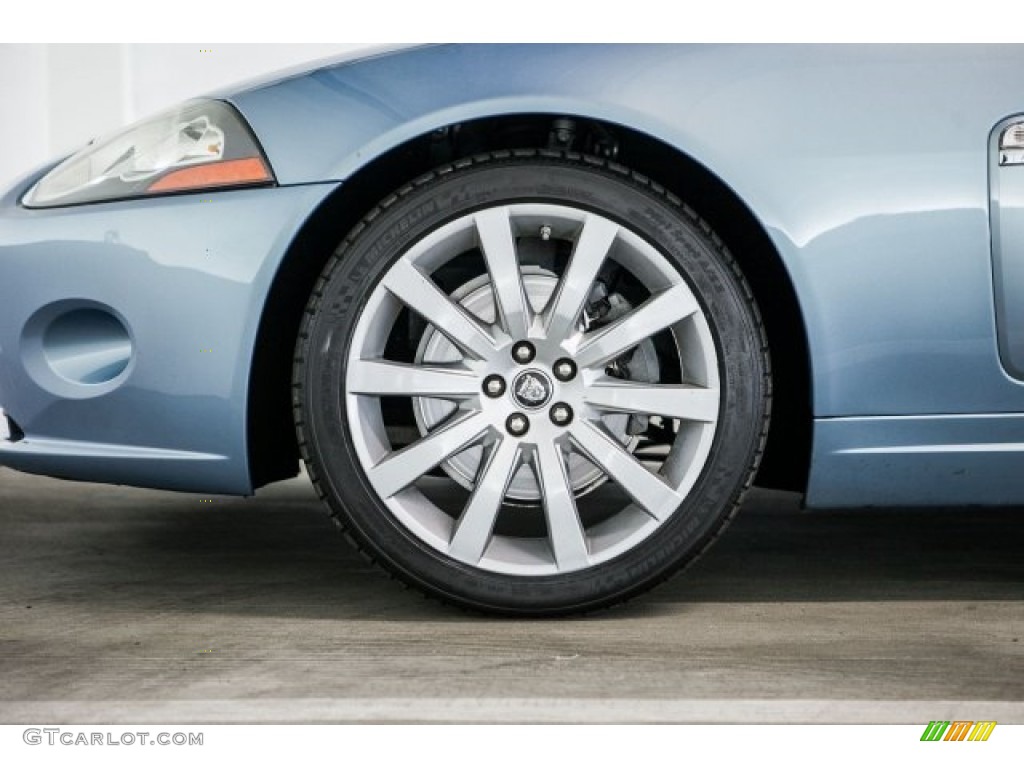 2007 XK XK8 Convertible - Frost Blue Metallic / Caramel photo #8
