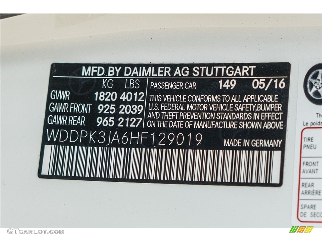 2017 SLC Color Code 149 for Polar White Photo #117031157