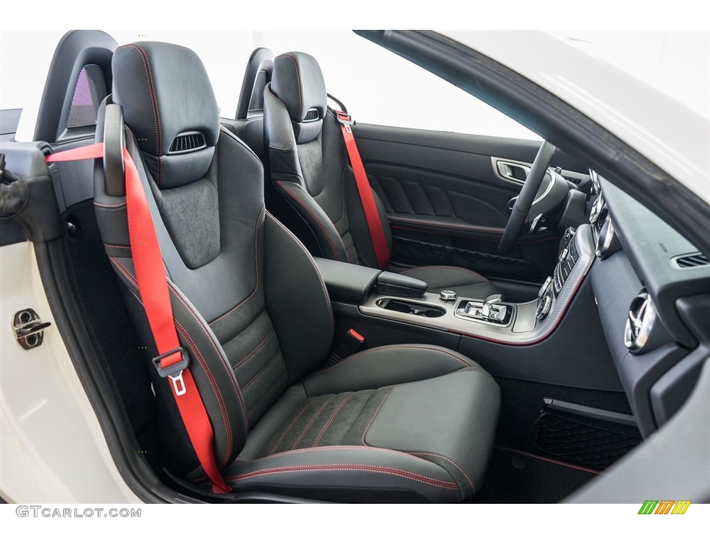 Black/DINAMICA w/Red Stitching Interior 2017 Mercedes-Benz SLC 43 AMG Roadster Photo #117031298