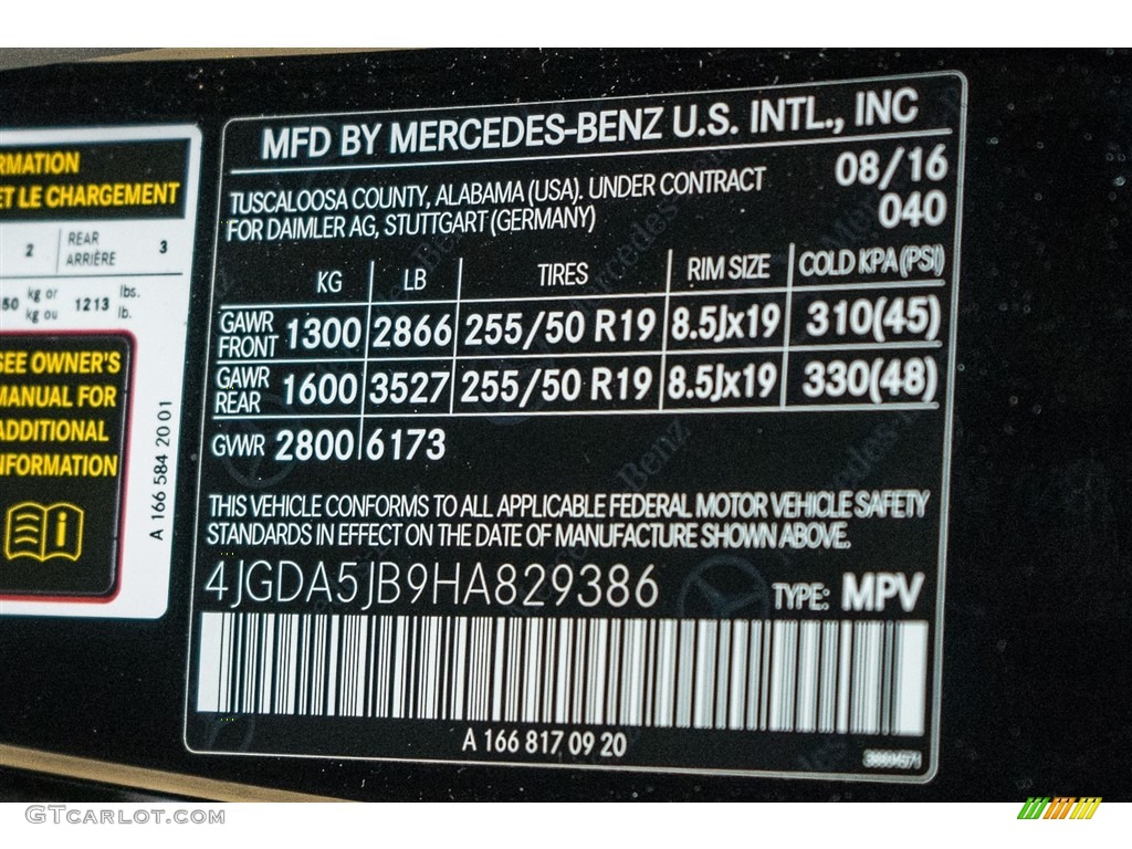 2017 GLE Color Code 040 for Black Photo #117031967
