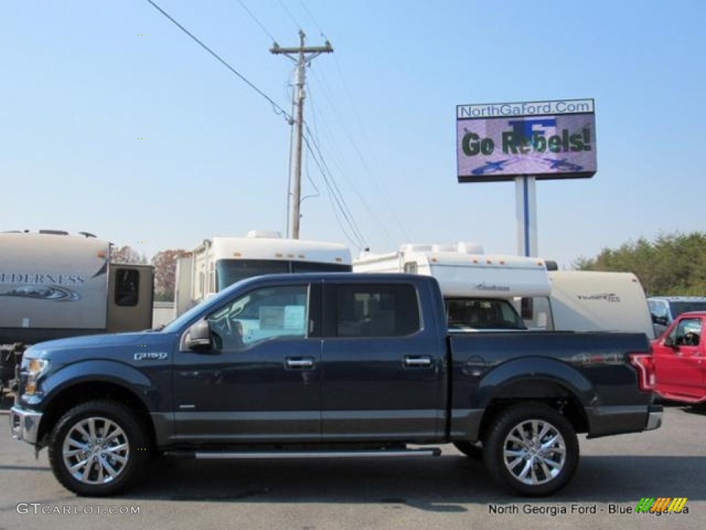 2016 F150 XLT SuperCrew 4x4 - Blue Jeans / Medium Earth Gray photo #2