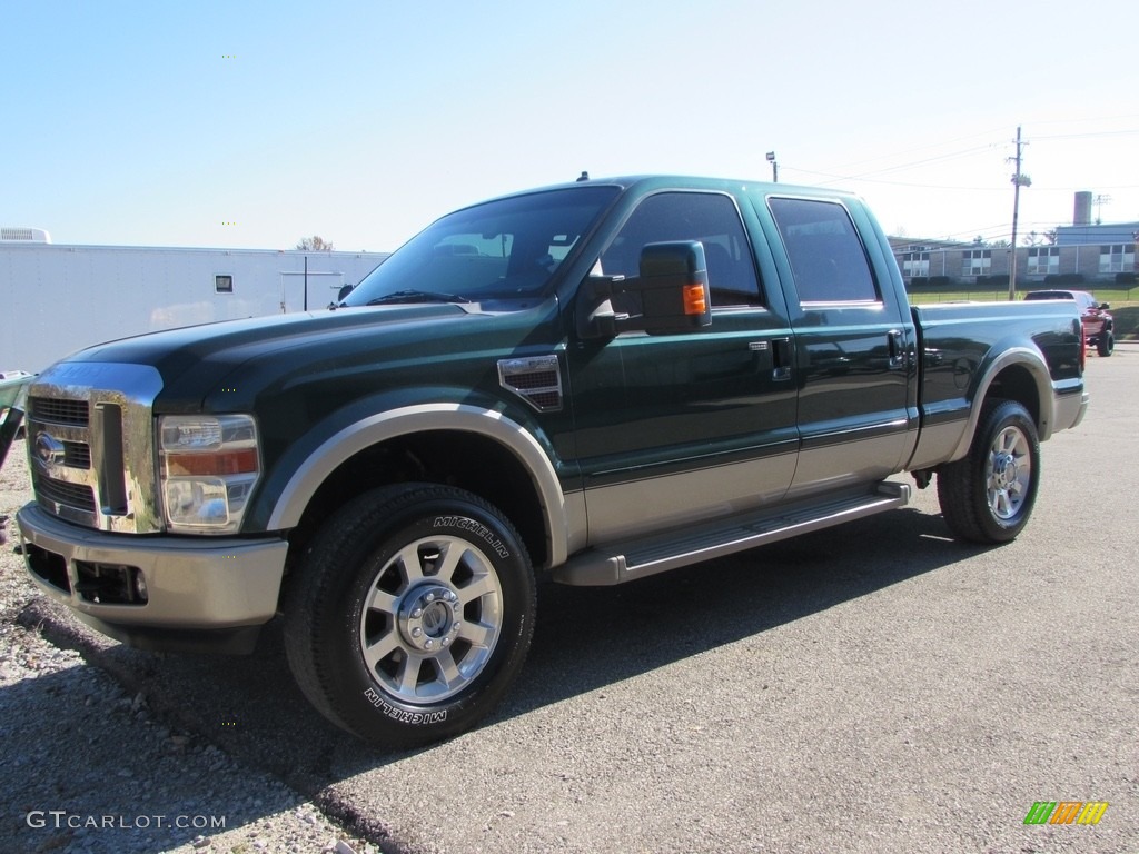 2010 F250 Super Duty King Ranch Crew Cab 4x4 - Forest Green Metallic / Chaparral Leather photo #6