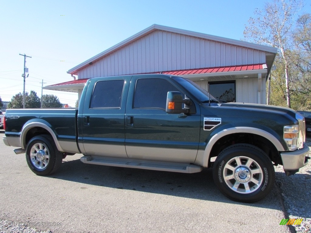 2010 F250 Super Duty King Ranch Crew Cab 4x4 - Forest Green Metallic / Chaparral Leather photo #7