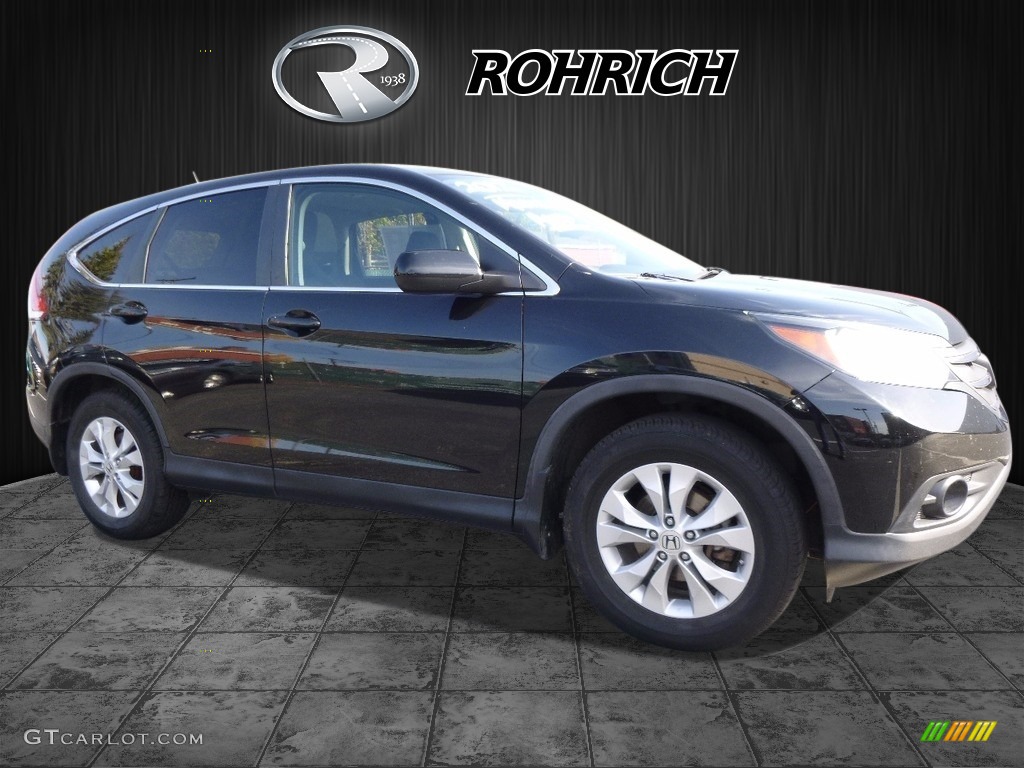 2012 CR-V EX 4WD - Crystal Black Pearl / Black photo #1