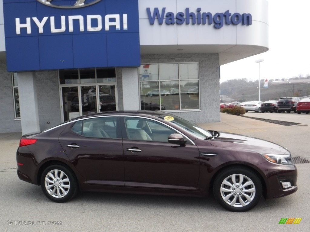 2015 Optima LX - Dark Cherry / Beige photo #2