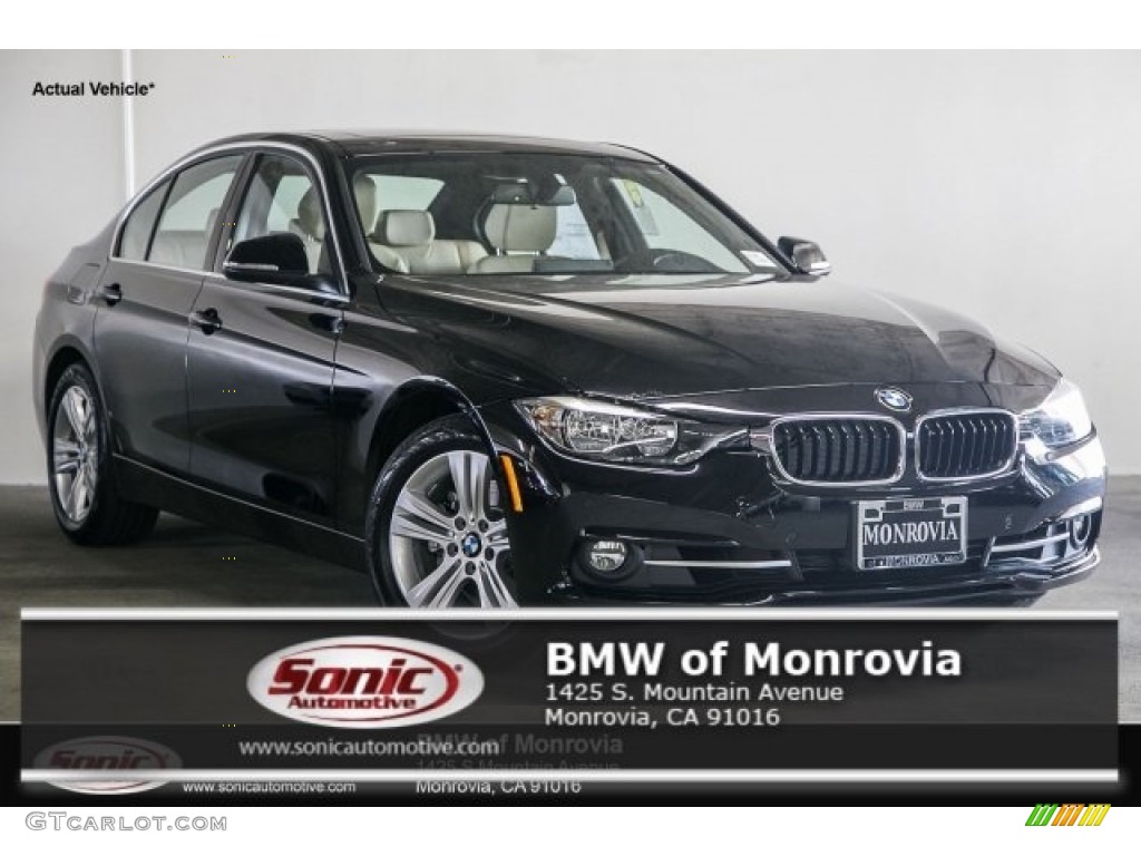 2017 3 Series 330i Sedan - Black Sapphire Metallic / Venetian Beige/Black photo #1