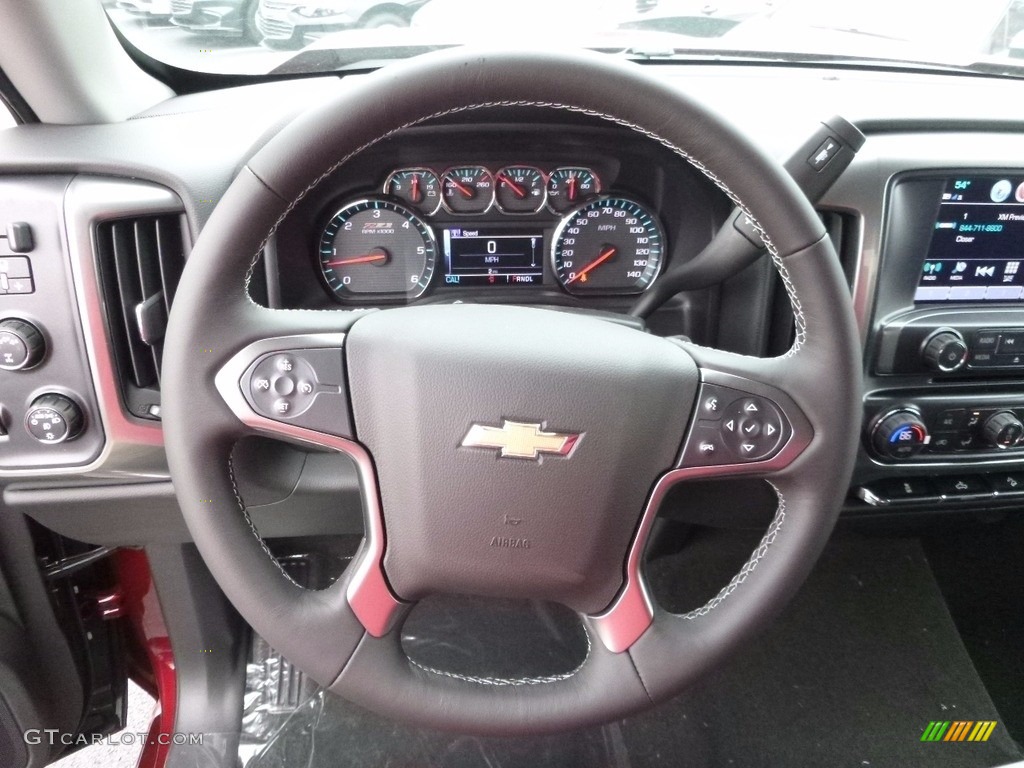 2017 Chevrolet Silverado 1500 LT Crew Cab 4x4 Jet Black Steering Wheel Photo #117050768