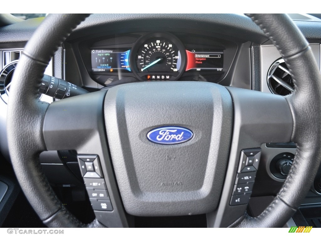 2017 Ford Expedition XLT 4x4 Ebony Steering Wheel Photo #117055514