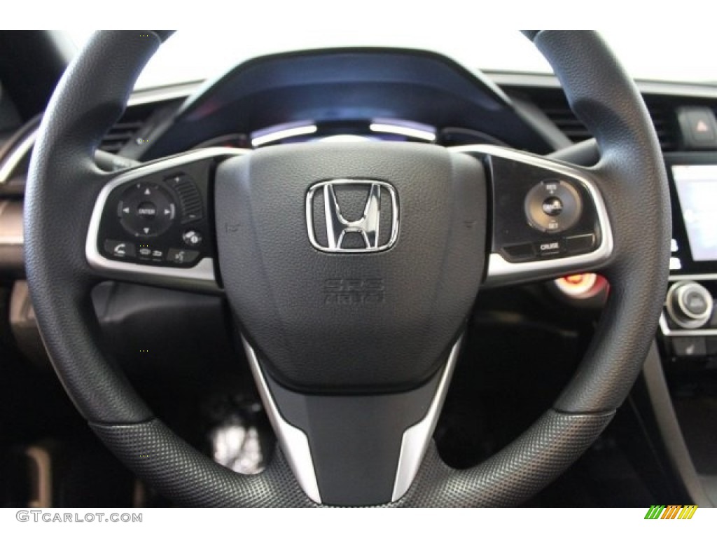 2017 Honda Civic EX-T Coupe Black/Ivory Steering Wheel Photo #117055662