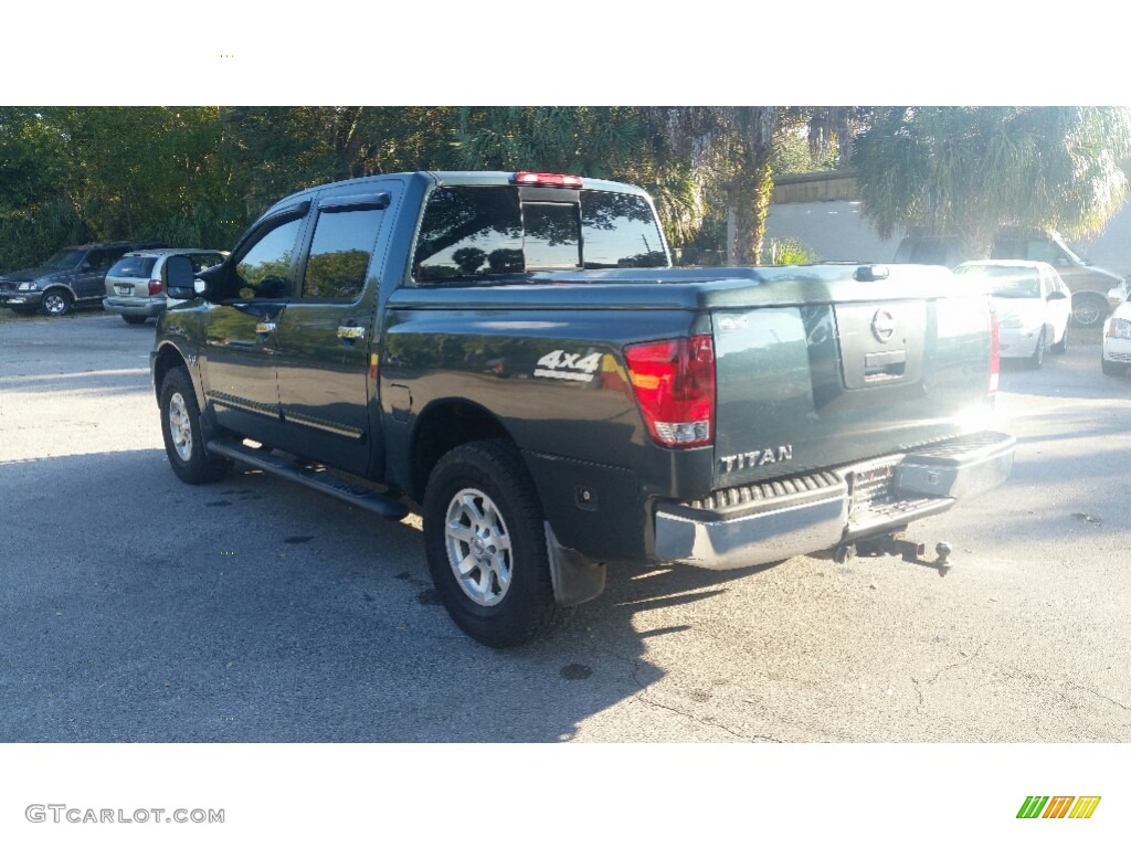 2004 Titan LE Crew Cab 4x4 - Deep Water Blue/Green / Graphite/Titanium photo #5
