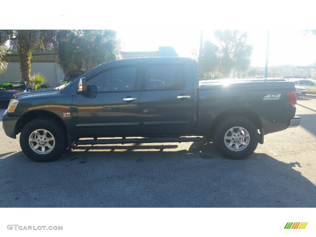 2004 Titan LE Crew Cab 4x4 - Deep Water Blue/Green / Graphite/Titanium photo #6