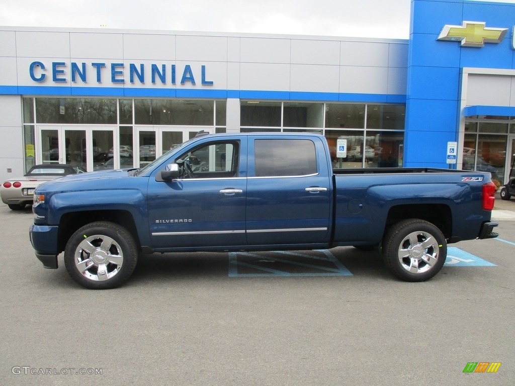 2017 Silverado 1500 LTZ Crew Cab 4x4 - Deep Ocean Blue Metallic / Jet Black photo #2
