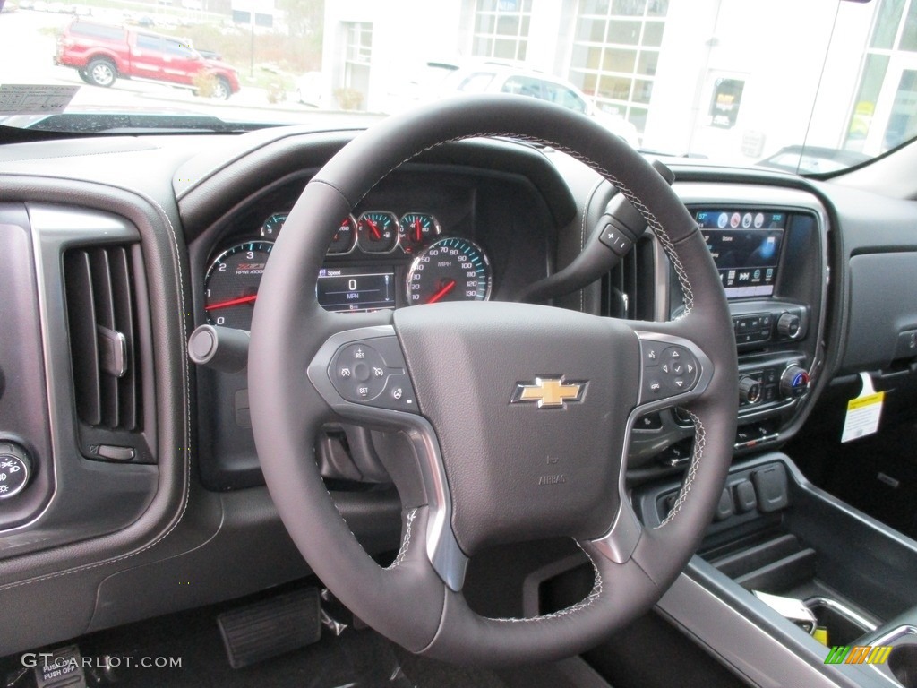 2017 Chevrolet Silverado 1500 LTZ Crew Cab 4x4 Jet Black Steering Wheel Photo #117059879