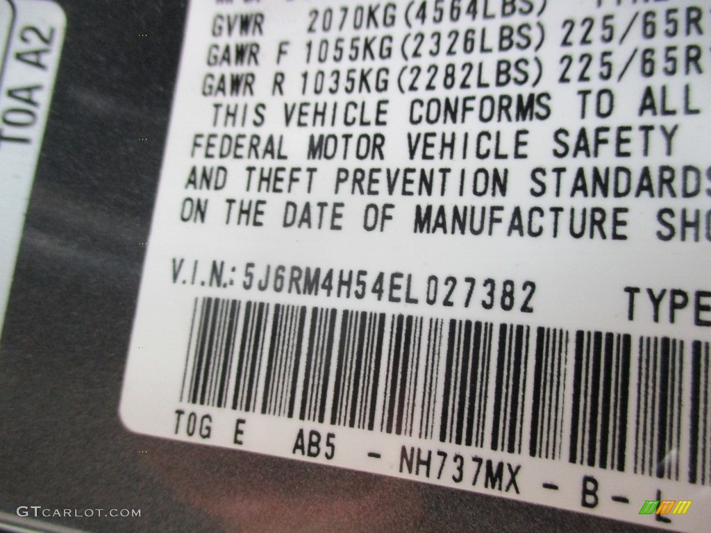 2014 CR-V EX AWD - Polished Metal Metallic / Gray photo #9