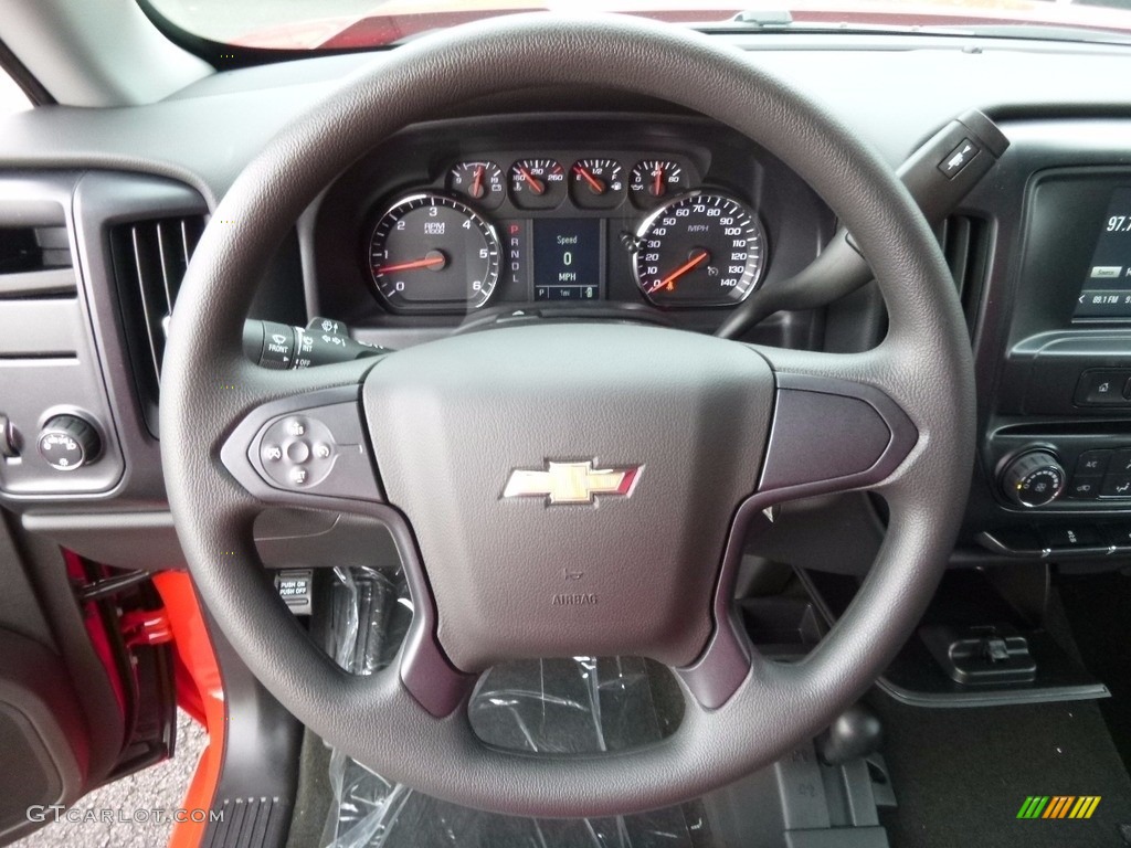 2017 Chevrolet Silverado 1500 Custom Double Cab 4x4 Dark Ash/Jet Black Steering Wheel Photo #117064857