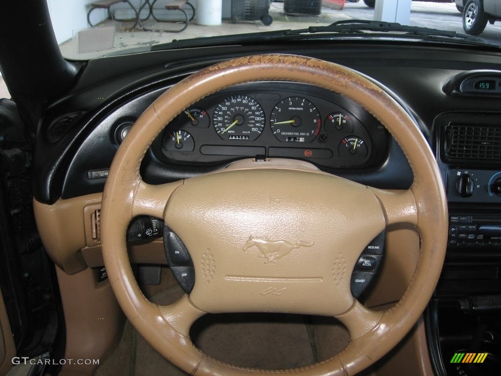 1995 Mustang GT Convertible - Deep Forest Green Metallic / Saddle photo #8