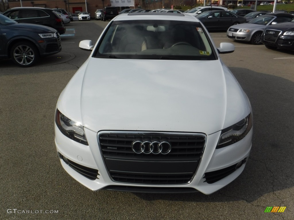 2012 A4 2.0T quattro Sedan - Glacier White Metallic / Cardamom Beige photo #7