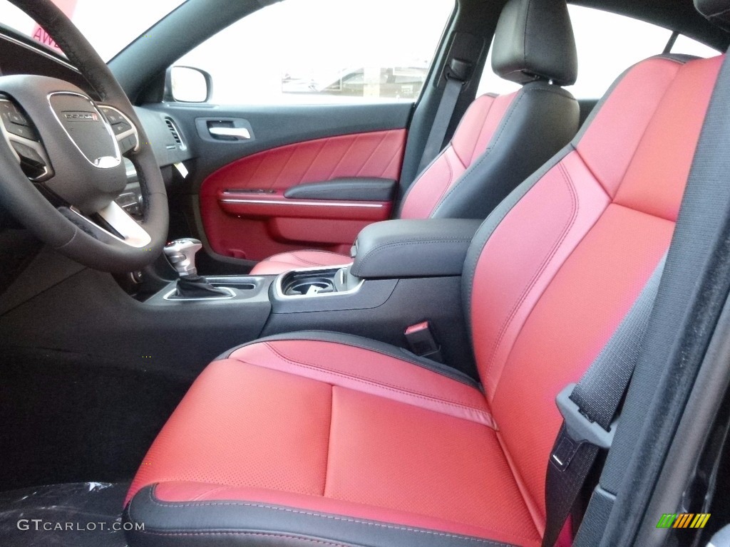 Black/Ruby Red Interior 2017 Dodge Charger SXT AWD Photo #117069989