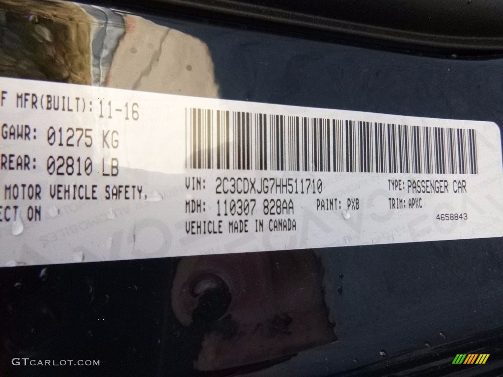 2017 Charger Color Code PX8 for Pitch-Black Photo #117070146