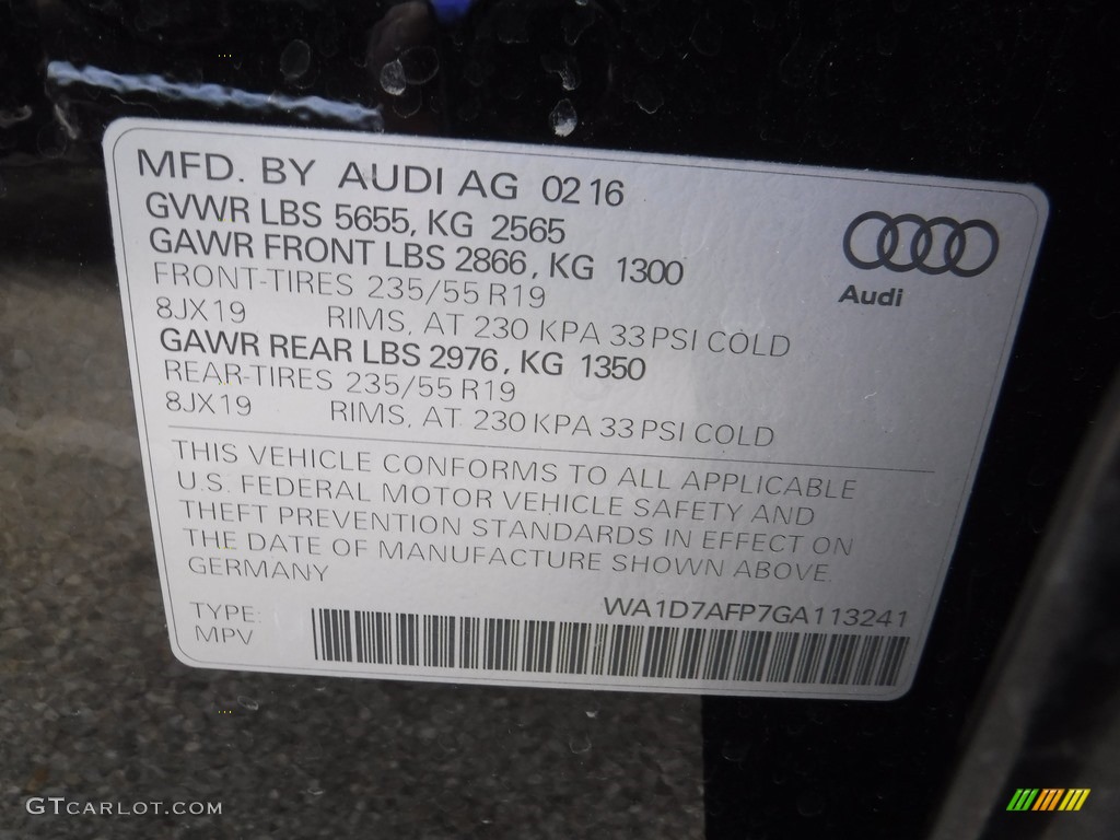 2016 Q5 3.0 TFSI Premium Plus quattro - Mythos Black Metallic / Black photo #45