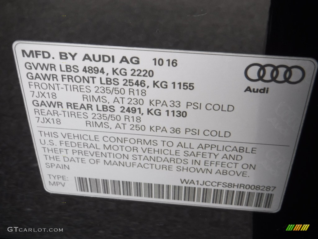 2017 Q3 2.0 TFSI Premium Plus quattro - Mythos Black Metallic / Black photo #40