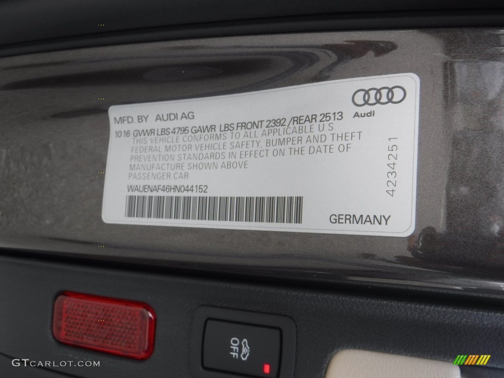2017 A4 2.0T Premium Plus quattro - Argus Brown Metallic / Atlas Beige photo #45