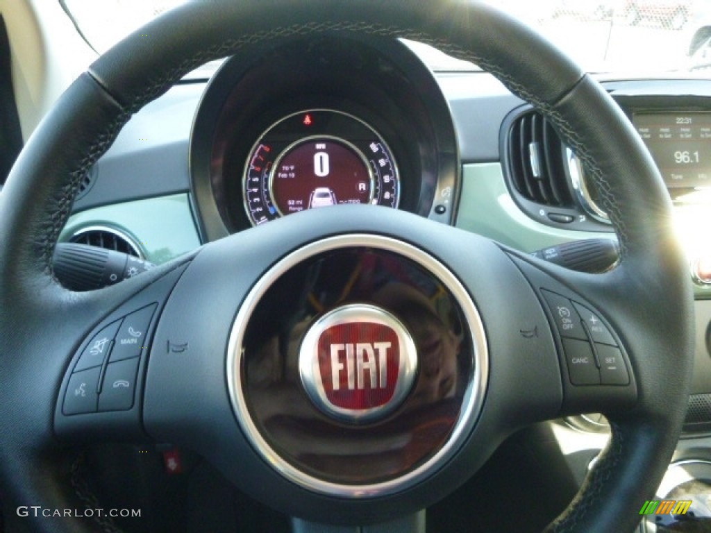 2017 Fiat 500 Pop Nero (Black) Steering Wheel Photo #117076653