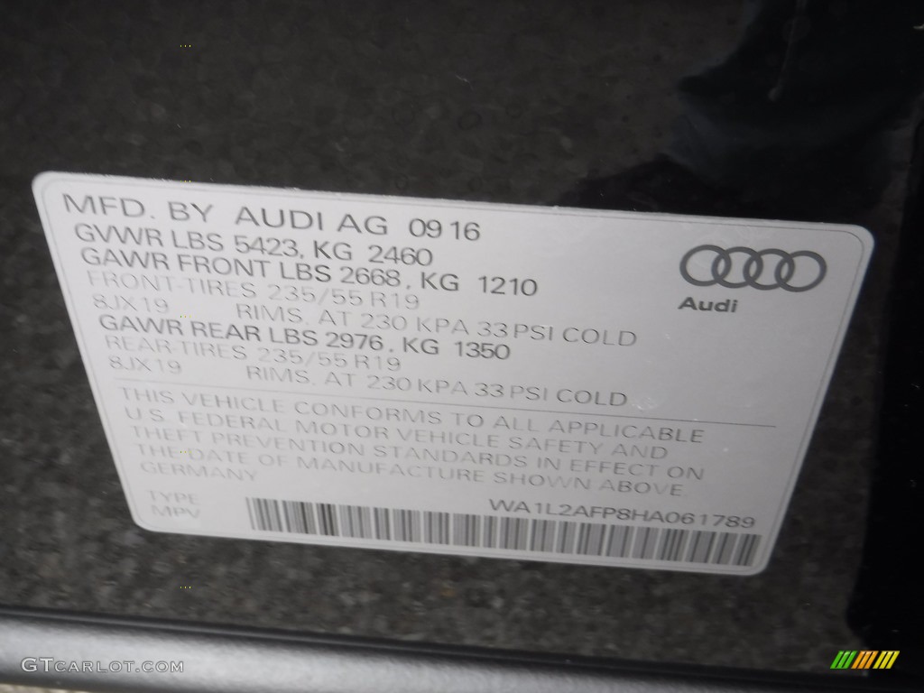 2017 Q5 2.0 TFSI Premium Plus quattro - Mythos Black Metallic / Black photo #40