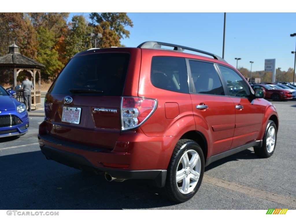 2010 Forester 2.5 X Limited - Camellia Red Pearl / Platinum photo #3