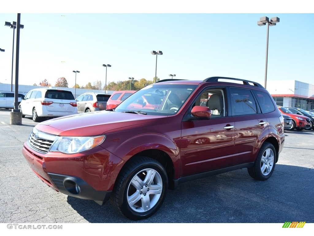 2010 Forester 2.5 X Limited - Camellia Red Pearl / Platinum photo #7