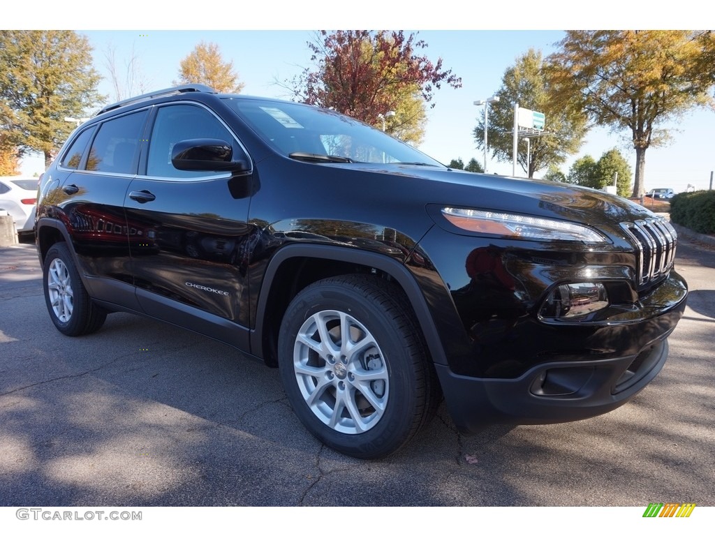 Diamond Black Crystal Pearl 2017 Jeep Cherokee Latitude Exterior Photo #117083760