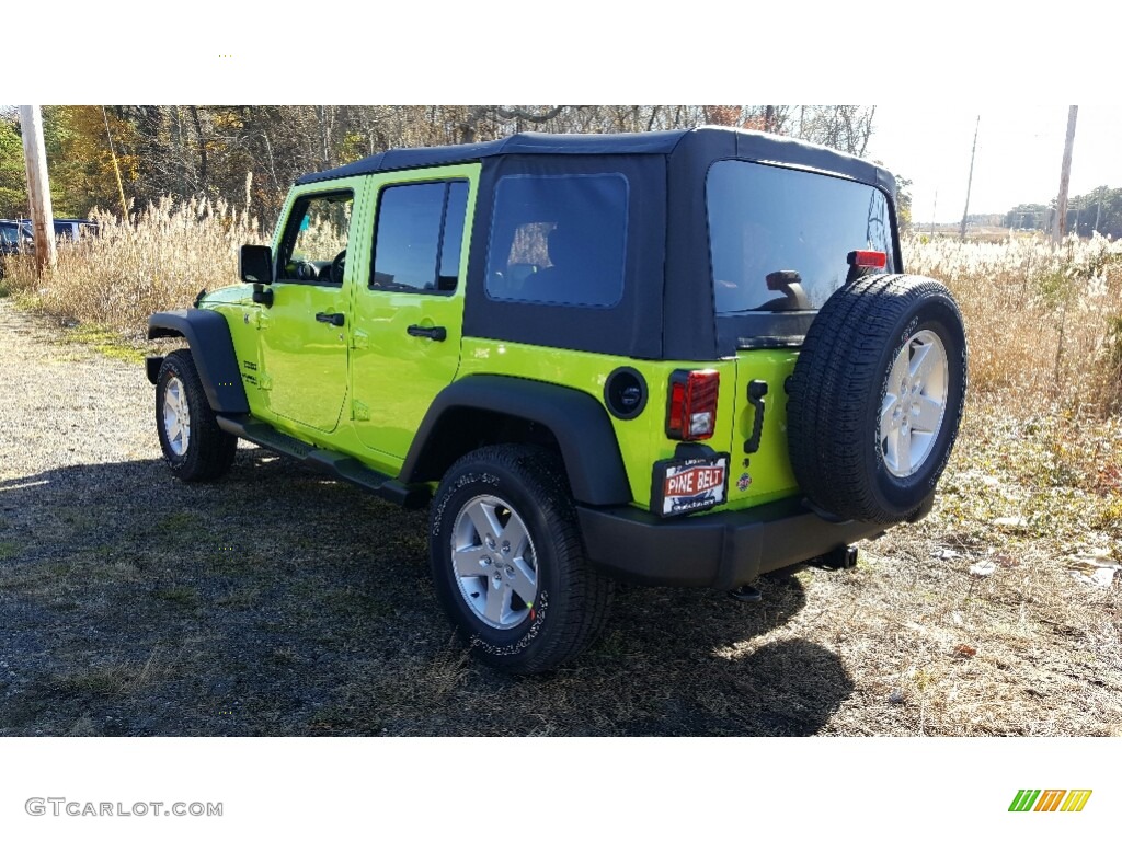 2017 Wrangler Unlimited Sport 4x4 - Hypergreen / Black photo #4