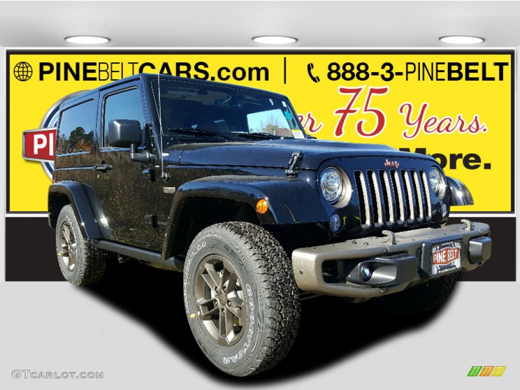 2017 Wrangler 75th Anniversary Edition 4x4 - Black / Black/Dark Saddle photo #1