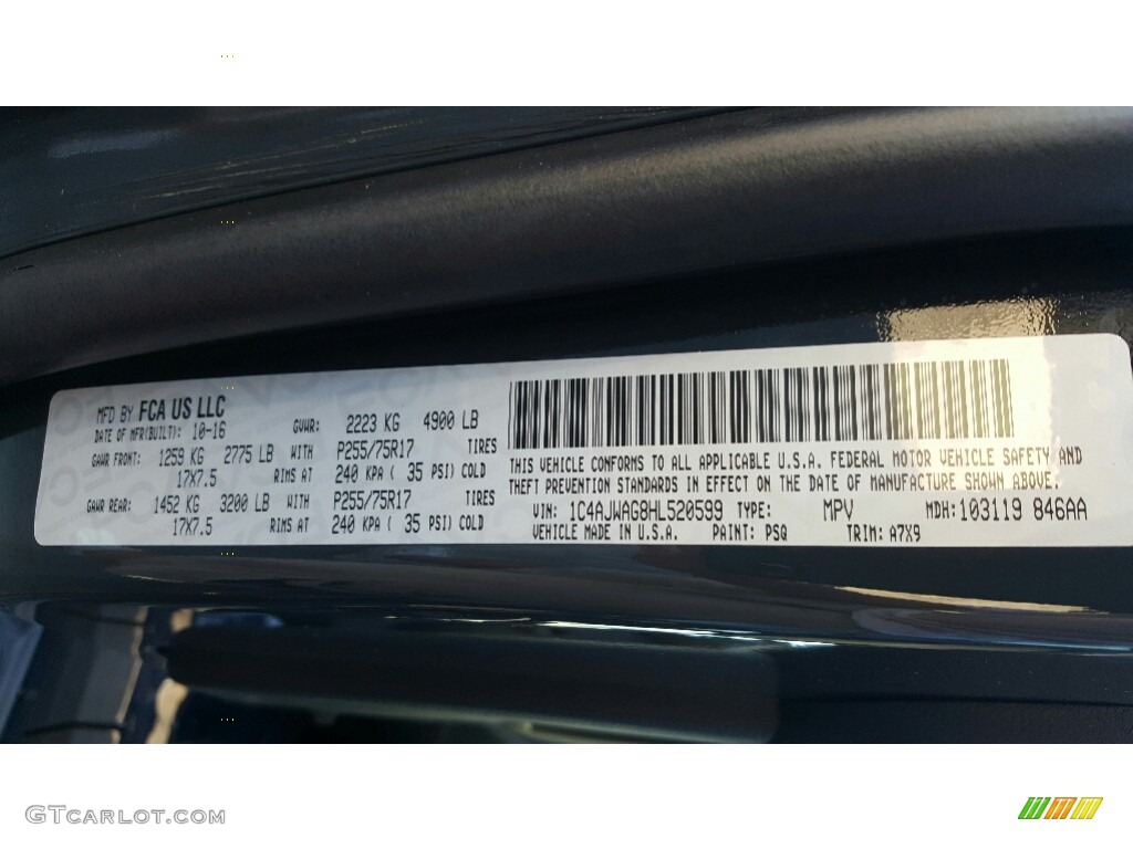 2017 Wrangler Sport 4x4 - Black / Black photo #7